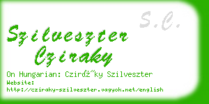 szilveszter cziraky business card